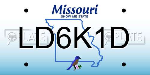 LD6K1D Missouri License Plate