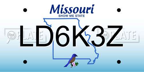 LD6K3Z Missouri License Plate