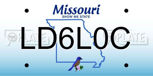 LD6L0C Missouri License Plate