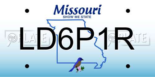 LD6P1R Missouri License Plate