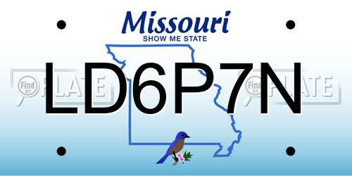 LD6P7N Missouri License Plate