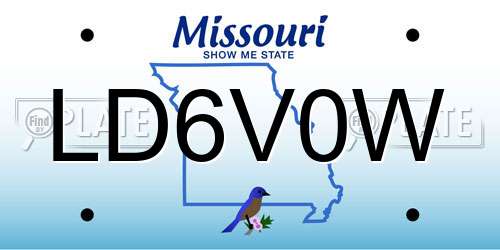 LD6V0W Missouri License Plate