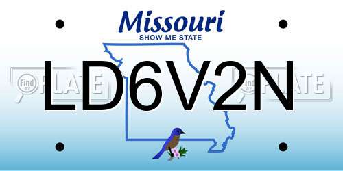 LD6V2N Missouri License Plate