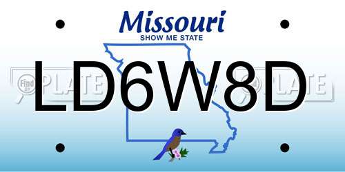 LD6W8D Missouri License Plate