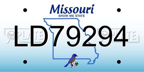 LD79294 Missouri License Plate