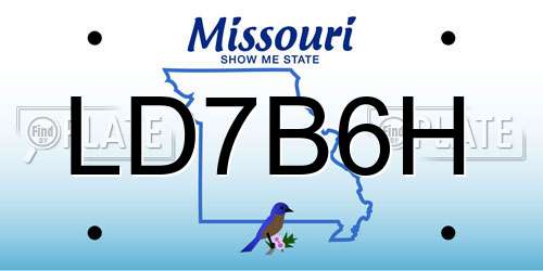 LD7B6H Missouri License Plate