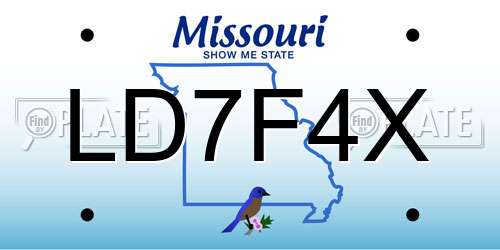 LD7F4X Missouri License Plate