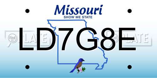 LD7G8E Missouri License Plate