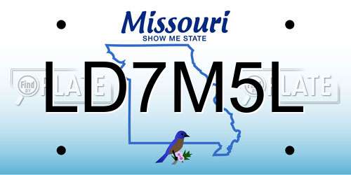 LD7M5L Missouri License Plate