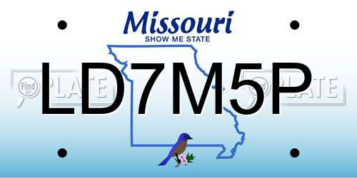 LD7M5P Missouri License Plate