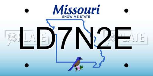LD7N2E Missouri License Plate