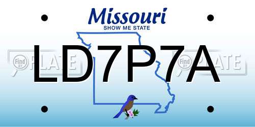 LD7P7A Missouri License Plate