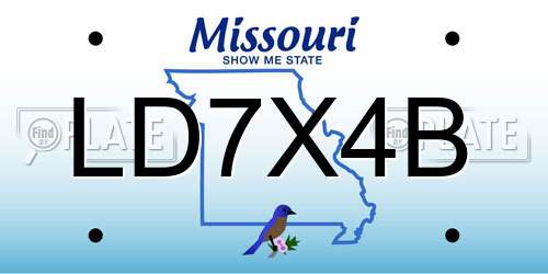 LD7X4B Missouri License Plate