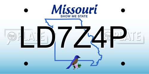 LD7Z4P Missouri License Plate