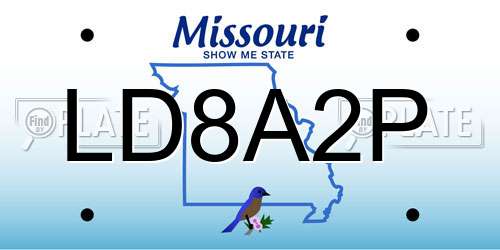 LD8A2P Missouri License Plate