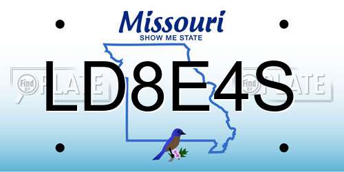 LD8E4S Missouri License Plate
