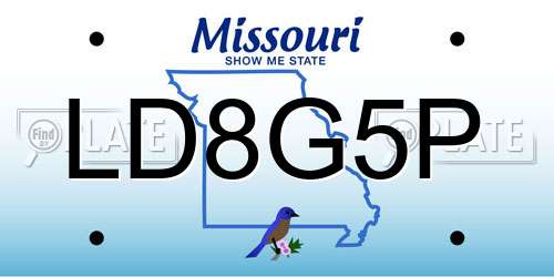 LD8G5P Missouri License Plate