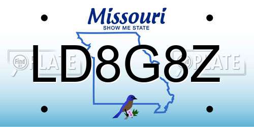 LD8G8Z Missouri License Plate