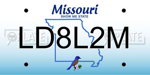 LD8L2M Missouri License Plate