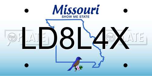 LD8L4X Missouri License Plate
