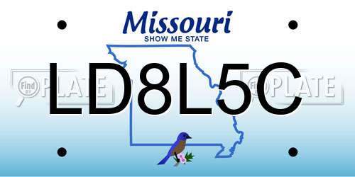 LD8L5C Missouri License Plate