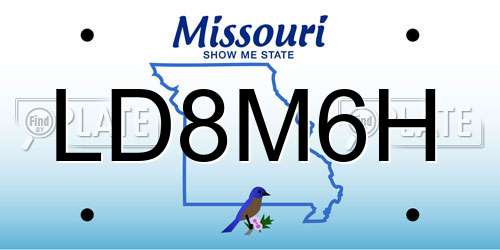 LD8M6H Missouri License Plate