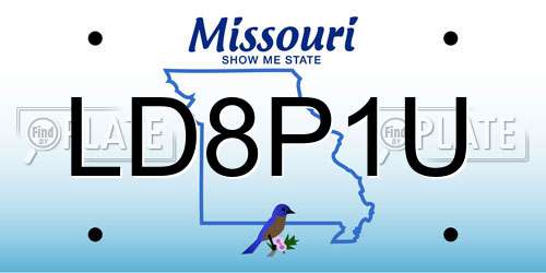 LD8P1U Missouri License Plate