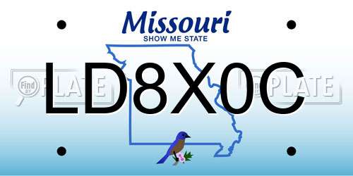 LD8X0C Missouri License Plate