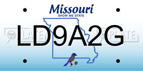 LD9A2G Missouri License Plate