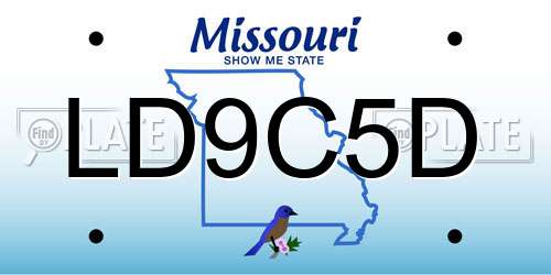 LD9C5D Missouri License Plate
