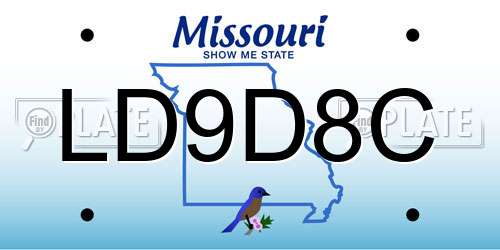 LD9D8C Missouri License Plate