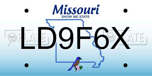 LD9F6X Missouri License Plate