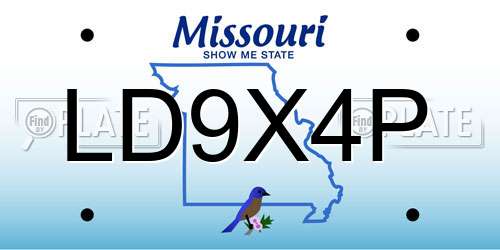 LD9X4P Missouri License Plate