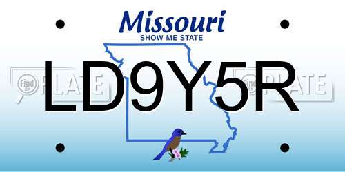 LD9Y5R Missouri License Plate