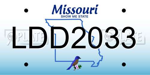 LDD2033 Missouri License Plate