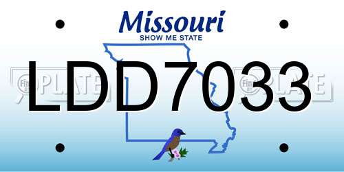 LDD7033 Missouri License Plate