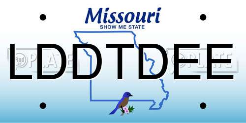 LDDTDEE Missouri License Plate