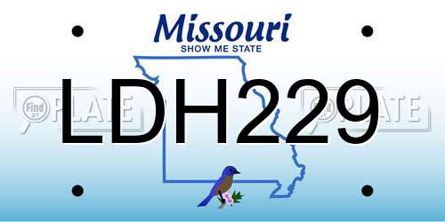 LDH229 Missouri License Plate