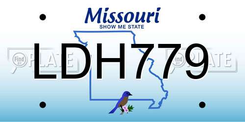 LDH779 Missouri License Plate