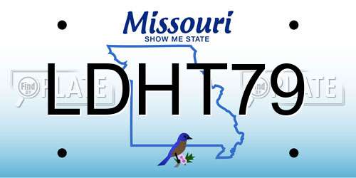 LDHT79 Missouri License Plate
