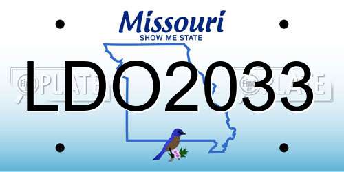 LDO2033 Missouri License Plate