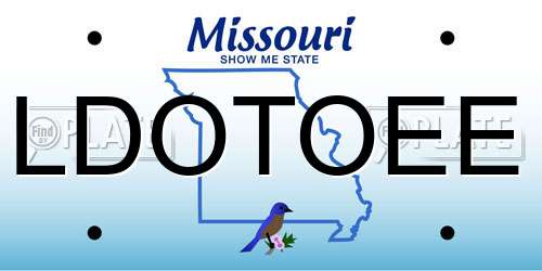 LDOTOEE Missouri License Plate