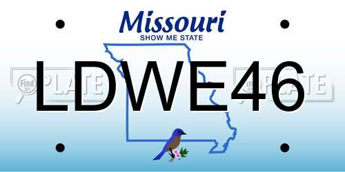 LDWE46 Missouri License Plate