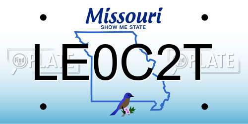 LE0C2T Missouri License Plate