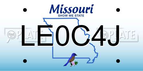 LE0C4J Missouri License Plate