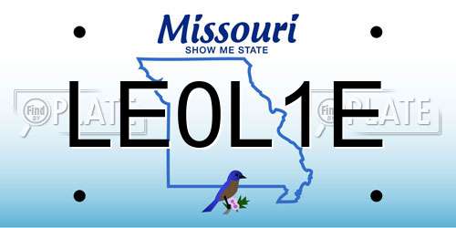 LE0L1E Missouri License Plate