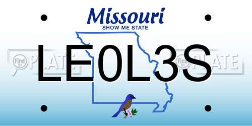 LE0L3S Missouri License Plate