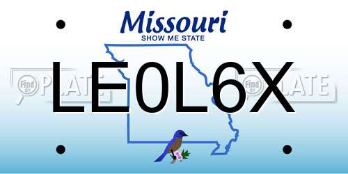 LE0L6X Missouri License Plate