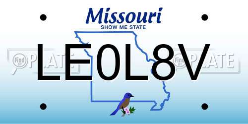 LE0L8V Missouri License Plate