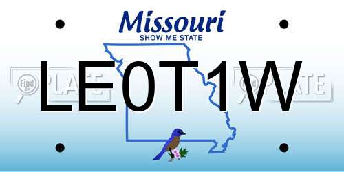 LE0T1W Missouri License Plate